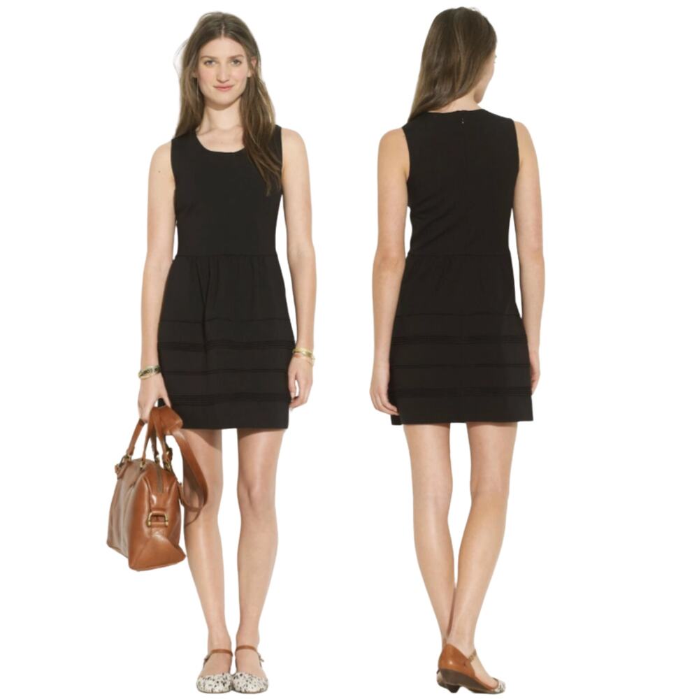Madewell Silhouette Mini Dress Ponte Tiered LBD Casual Preppy Work Fall XS